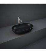 LAVOAR OVAL NEGRU MAT RAK FEELING 55X35 CM