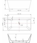CADA ACRIL FREESTANDING 170X80 CM LINEA WALL - imagine 4