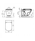 IDEAL STANDARD TONIC II AQUABLADE VAS WC SUSPENDAT CU CAPAC SOFT-CLOSE - imagine 8