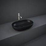 LAVOAR OVAL NEGRU MAT RAK FEELING 55X35 CM