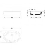 GALA EOS LAVOAR OVAL 59X39 CM, MONTAJ PE BLAT - imagine 3