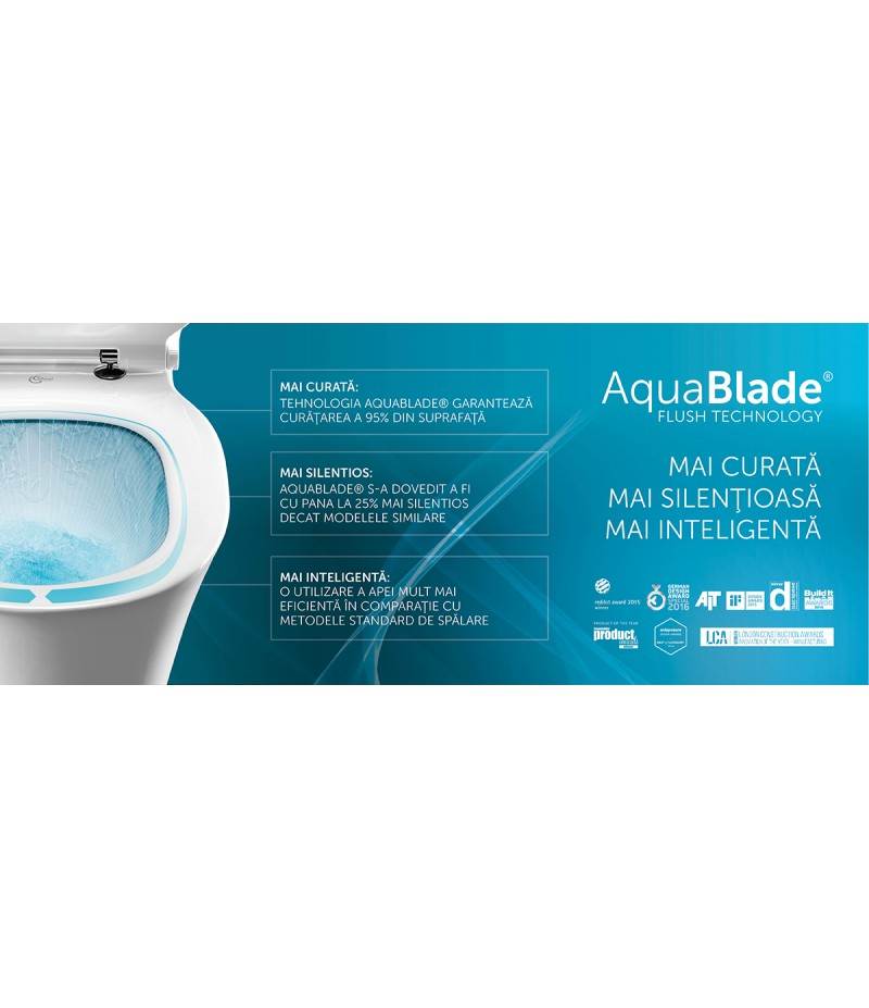 IDEAL STANDARD TONIC II AQUABLADE VAS WC SUSPENDAT CU CAPAC SOFT-CLOSE - imagine 9