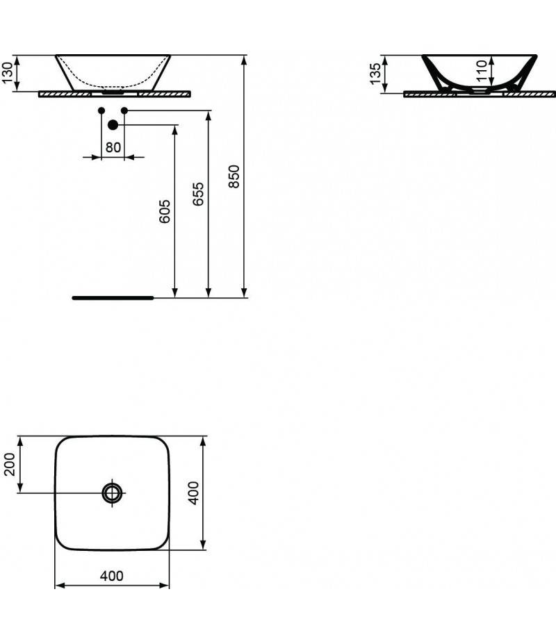 LAVOAR PE BLAT IDEAL STANDARD CONNECT AIR 40X40 - imagine 3