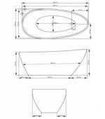 Cada free-standing Besco Goya 160x70cm, negru Cod: BSCWMD-160-GB - imagine 3