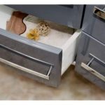 Baza de lavoar Oristo Opal suspendat dreapta/stanga gri lucios 90x45xH50 cm+lavoar compozit 90 - imagine 3