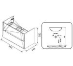 Set PROMO mobilier cu lavoar Oristo Silver 90x45x55 cm alb lucios Cod: ORS33-SD2S-90-1+ORSUME-SI-90-92 - imagine 4