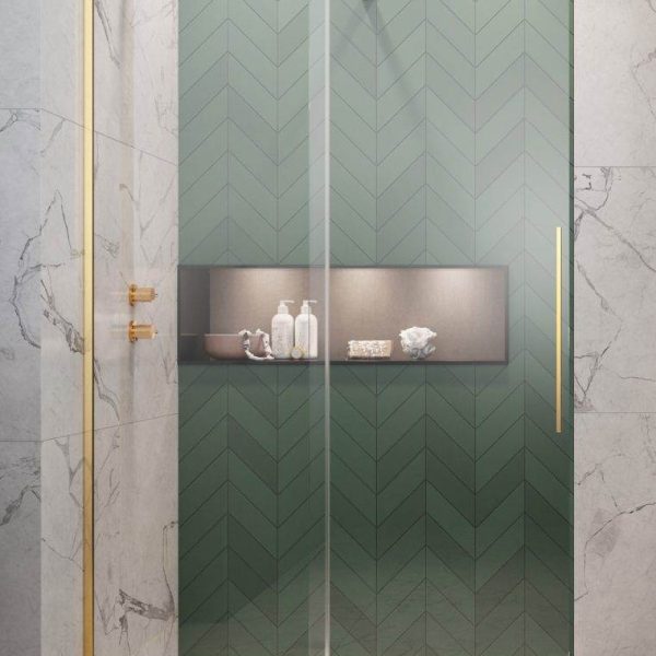 PARAVAN DUS FURO WALK-IN GOLD 100 CM