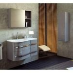 Baza de lavoar Oristo Opal suspendat dreapta/stanga gri lucios 90x45xH50 cm+lavoar compozit 90