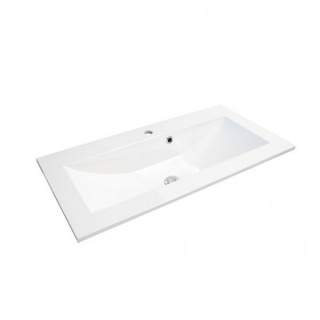 Set PROMO mobilier cu lavoar Oristo Silver 90x45x55 cm alb lucios Cod: ORS33-SD2S-90-1+ORSUME-SI-90-92 - imagine 3