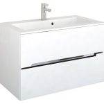 Set PROMO mobilier cu lavoar Oristo Silver 90x45x55 cm alb lucios Cod: ORS33-SD2S-90-1+ORSUME-SI-90-92