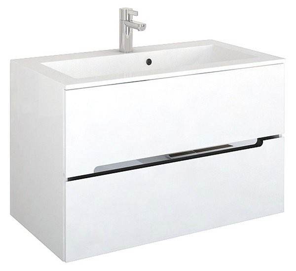 Set PROMO mobilier cu lavoar Oristo Silver 90x45x55 cm alb lucios Cod: ORS33-SD2S-90-1+ORSUME-SI-90-92 - imagine 1