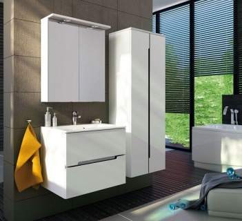 Set PROMO mobilier cu lavoar Oristo Silver 90x45x55 cm alb lucios Cod: ORS33-SD2S-90-1+ORSUME-SI-90-92 - imagine 2
