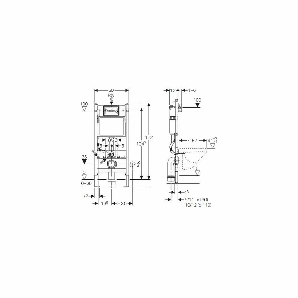 SISTEM INSTALARE REZERVOR WC GEBERIT DUOFIX DELTA - imagine 3
