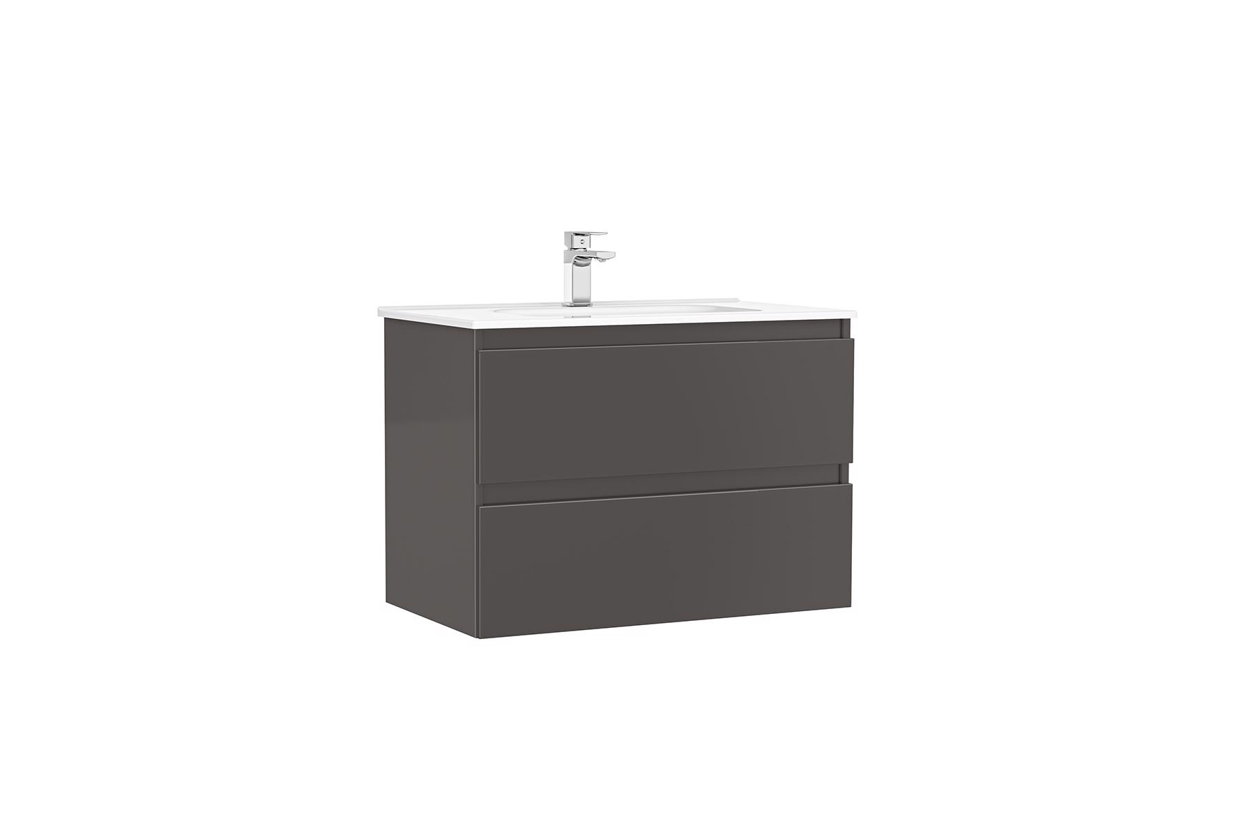 MOBILIER DAILY 80X46X56.5 ANTRACIT LUCIOS, 2 SERTARE,CU LAVOAR - imagine 1