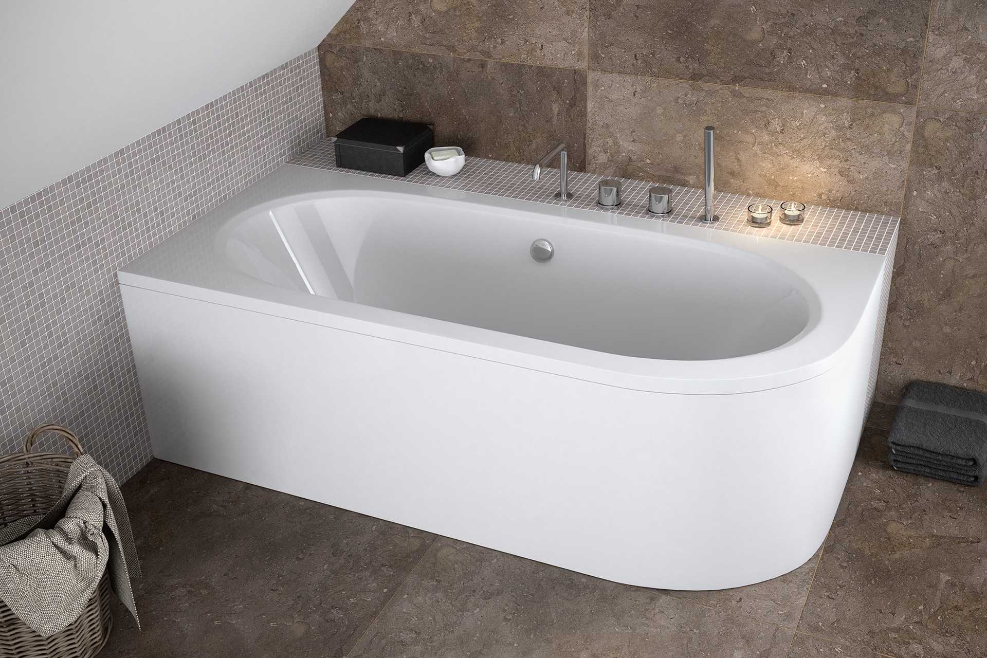CADA ASIMETRICA ACRYL AVITA 170X75, DE STANGA - imagine 1