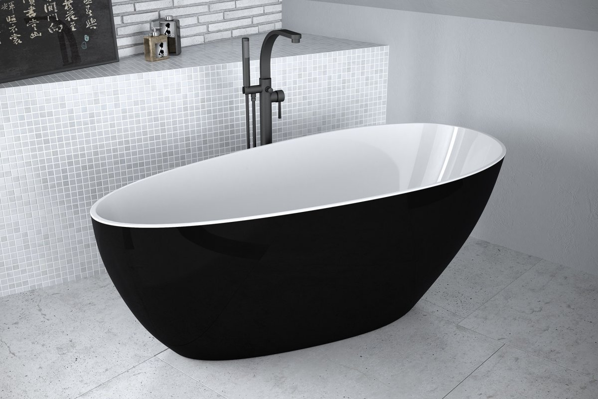 CADA FREESTANDING GOYA 160X70, BLACK&WHITE - imagine 1