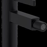BATERIE BIDEU FINORIS CU VENTIL PUSH-OPEN, NEGRU MAT