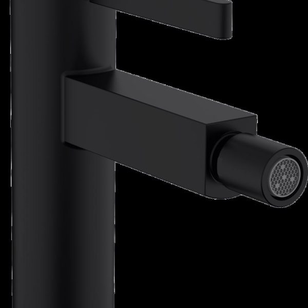 BATERIE BIDEU FINORIS CU VENTIL PUSH-OPEN, NEGRU MAT