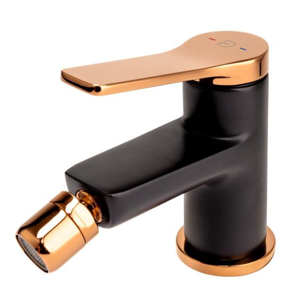 BATERIE BIDEU SEPPIA CU VENTIL, NEGRU-ROZ AURIU