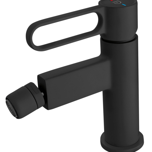 BATERIE BIDEU ZAFFIRO CU VENTIL, NEGRU MAT