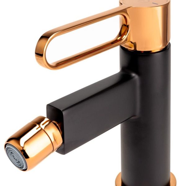 BATERIE BIDEU ZAFFIRO CU VENTIL, NEGRU-ROZ AURIU