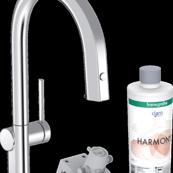 BATERIE BUCATARIE AQITTURA M91 , CU SISTEM FILTRARE SI PIPA EXTRACTIBILA 1 JET, s-BOX, CROM