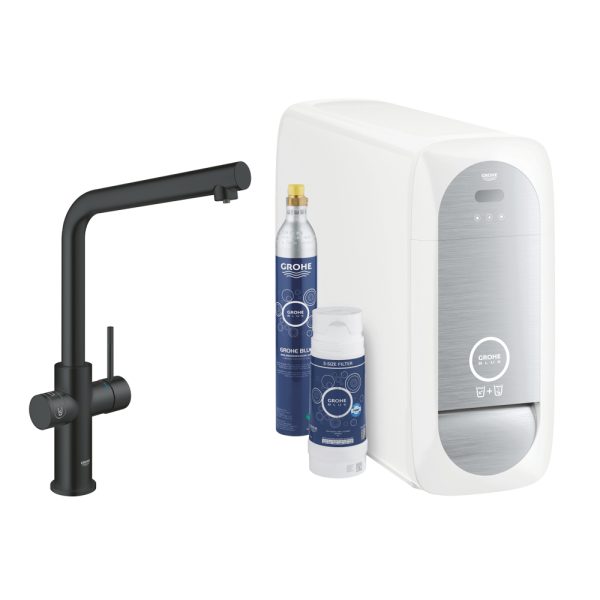 BATERIE BUCATARIE GROHE BLUE HOME TIP L STARTER KIT NEW BLACK VELVET