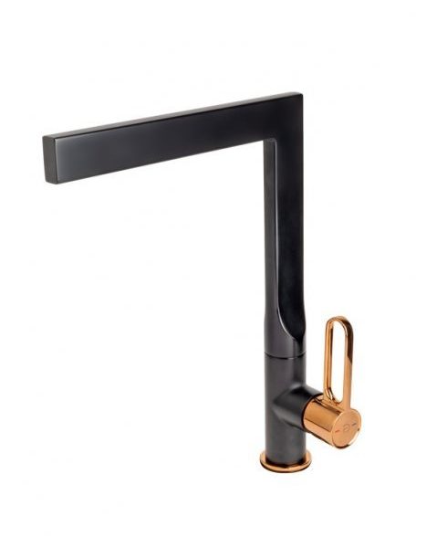 BATERIE BUCATARIE PIPA INALTA ZAFFIRO, NEGRU-ROZ AURIU