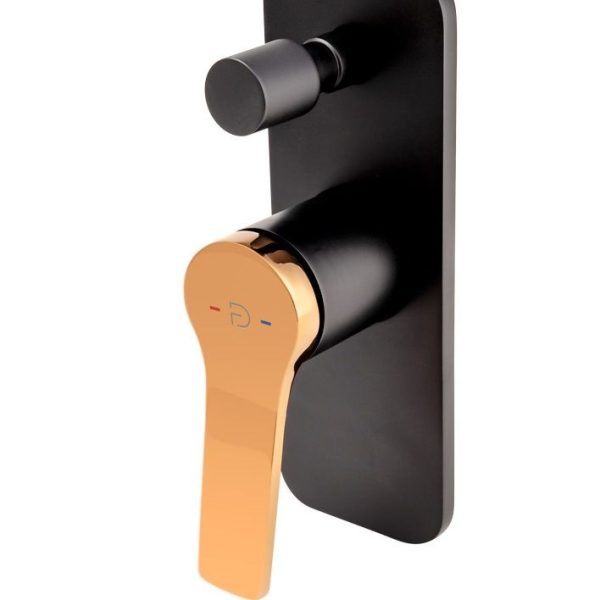 BATERIE INCASTRATA CADA/DUS SEPPIA CU 2 IESIRI, NEGRU-ROZ AURIU