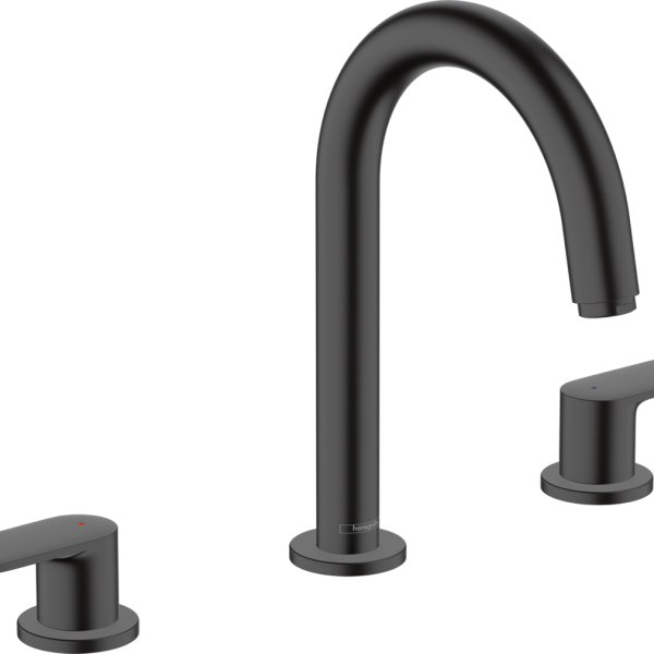 BATERIE LAVOAR 3 GAURI VERNIS BLEND, CU VENTIL, NEGRU MAT