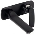 BATERIE LAVOAR DE PERETE BALANCE, PIPA 185 MM NEGRU MAT / CROM