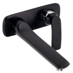 BATERIE LAVOAR DE PERETE BALANCE, PIPA 235 MM NEGRU MAT/CROM