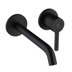BATERIE LAVOAR DE PERETE NOVA FONTE PURA, PIPA 220 MM NEGRU MAT