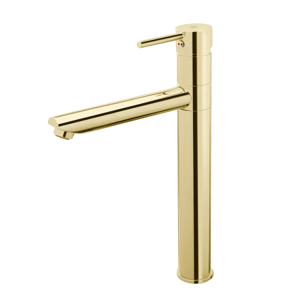 BATERIE LAVOAR INALTA FLUSSO CU VENTIL CLICK-CLACK, AURIU LUCIOS