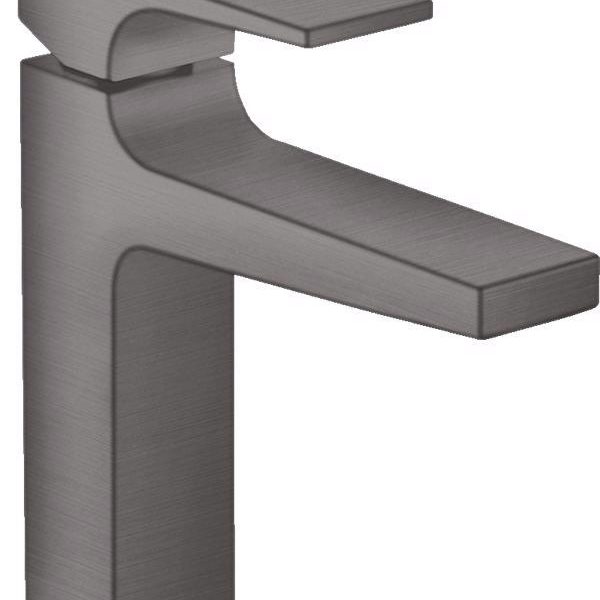 BATERIE LAVOAR METROPOL 110, CU VENTIL PUSH-OPEN, BRUSHED BLACK CHROME