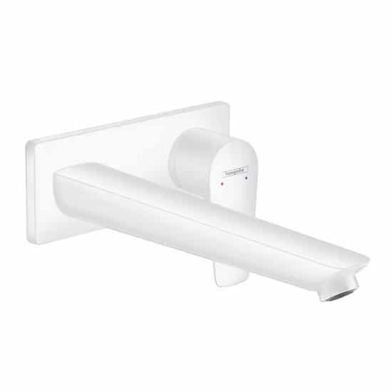BATERIE LAVOAR TALIS E CU MONTAJ PE PERETE SI PIPA 225 MM, WHITE MATT