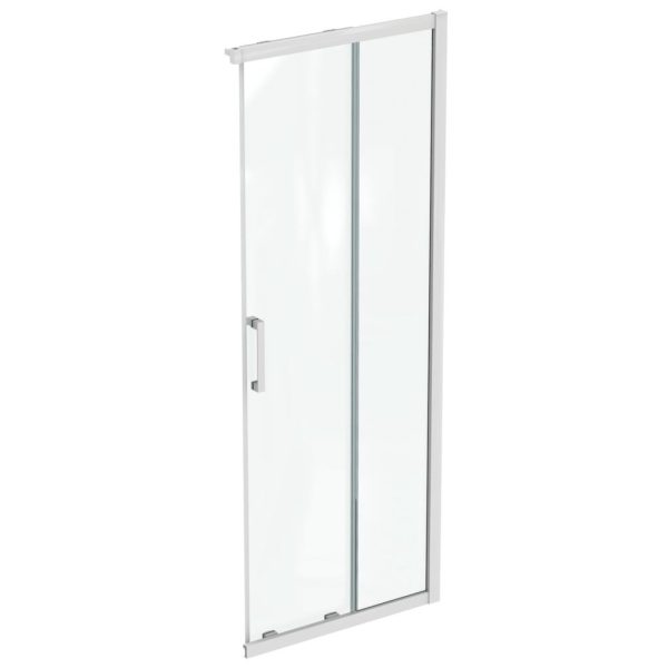 CABINA DE DUS PATRATA CONNECT 2, 80X80CM, H. 195, USI CULISANTE, STICLA 6MM TRATATA IDEALCLEAN, PROFIL ALB MAT (NECESAR 2 BUC PT A FORMA O CABINA)