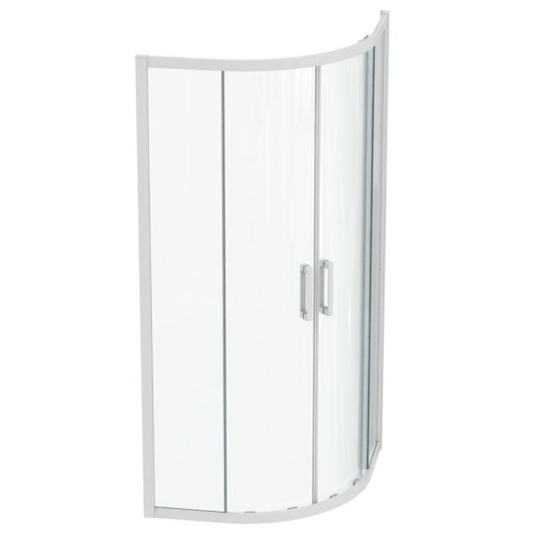 CABINA DE DUS SEMIROTUNDA CONNECT 2, 90X90CM, H. 195, USI CULISANTE, STICLA 6MM TRATATA IDEALCLEAN, PROFIL ALB MAT