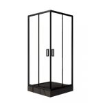 Cabina dus patrata 80x80 negru - imagine 2