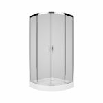 CABINA DUS REKORD 90X90 SEMIROTUNDA, STICLA TRANSPARENTA, PROFIL CROM