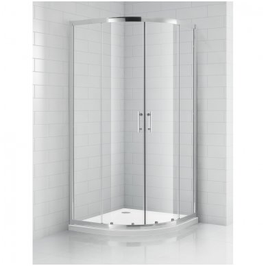 CABINA DUS SEMIROTUNDA OBR2 900X1850 STICLA TRANSPARENTA SECURIZATA 6 MM, PROFIL CROM