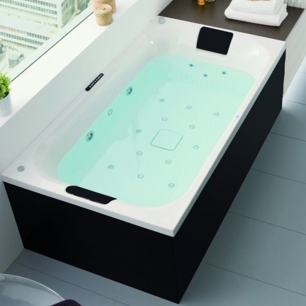 CADA ACRYL FLEX CENTER HIDROMASAJ 1800X1000 EMOTIVE, STANGA,  CU MASCA TIP L NEAGRA