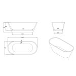 Cada freestanding acril 170x75 Luna - imagine 4