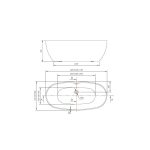 Cada freestanding ovala 170x80 EGG negru - imagine 3