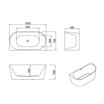 Cada freestanding la prete Linea Shell 150x75x58 - imagine 7