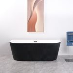 Cada freestanding la prete Linea Shell negru 160x75x58