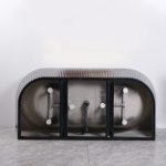 Cada freestanding la prete Linea Shell negru 160x75x58 - imagine 7