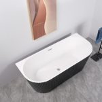 Cada freestanding la prete Linea Shell Negru 170x75x58 - imagine 4