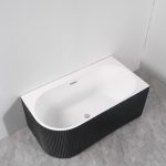 Cada freestanding neagra pe colt dreapta scoica 150x75x58 - imagine 2