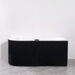 Cada freestanding neagra pe colt dreapta scoica 150x75x58